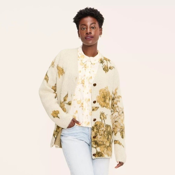 Woolrich Sweaters - Woolrich x Target Women's L Large Floral Relaxed Cardigan Sweater Cream *No Tags